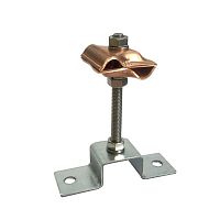 Держатель-зажим соединительный круглого проводника 8-10 мм опорный. оцинк./медь | код 91073-1 | ЕЗЕТЕК