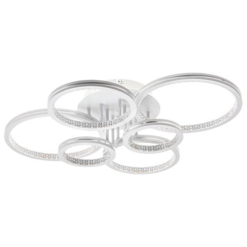 Люстра потолочная светодиодная диммируемая LUCIDO с ДУ 3 режима 735х575х170мм 126Вт 2700К/4200К/6400К 41кв.м бел./серебряный Ritter 51648 8 фото 2