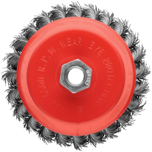 Корщетка-чашка, гайка М14, стальная витая проволока 125 мм, блистер | код 39099 | FIT