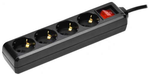 Удлинитель У04К 4 места с/з 3м 3х1мм2 16А 250В чер. IEK | код WYP10-16-04-03-ZK-K02 | IEK