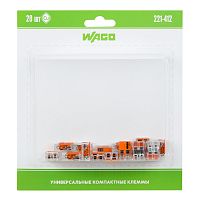 Универсальная клемма 2-х проводная, 20 штук (серия 221-412) | код 07-5161-20 | WAGO