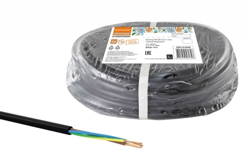 Провод ПВСмб 4х2.5 (бухта 10м) черный Народный ТРТС | код SQ0118-0628 | РЭМЗ ТМ Провод ПВСмб 4х2.5 (бухта 10м) черный Народный ТРТС | код SQ0118-0628 | РЭМЗ ТМ