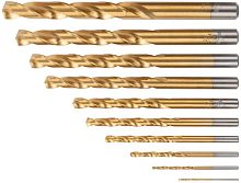 Набор сверл по металлу HSS шлифованные, титановое покрытие, угол заточки 135град, пласт. кейс, 10 шт. (1-2-3-4-5-6-7-8-9-10 мм) | код 35733М | FIT