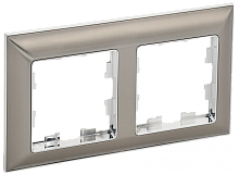 BRITE Рамка 2-мест. РУ-2-Бр хром/никель IEK | код BR-M22-12-4-K23 | IEK