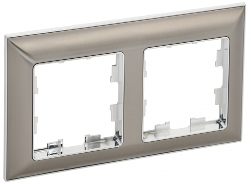 BRITE Рамка 2-мест. РУ-2-Бр хром/никель IEK | код BR-M22-12-4-K23 | IEK