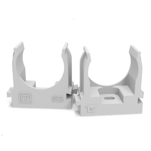 Крепеж-клипса для труб атмосферостойкая для прямого монтажа серая в п/э d25 мм (100шт/700шт уп/кор) Промрукав | код PR13.0403 | ПРОМРУКАВ Крепеж-клипса для труб атмосферостойкая для прямого монтажа серая в п/э d25 мм (100шт/700шт уп/кор) Промрукав | код PR13.0403 | ПРОМРУКАВ