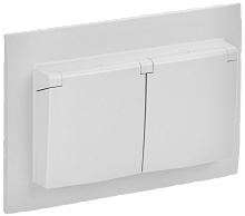 SKANDY Роз. 2-я с кр. 16А в сб IP44 SK-R12W арк. бел. IEK | код SK-R26-16-44-K01-F | IEK