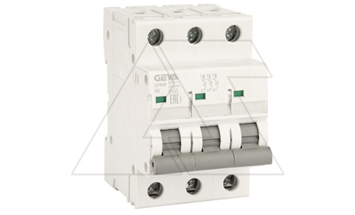 Авт. выключатель GYM8-3P-6B, 3P, 6A, хар-ка B, 4,5kA, 3M | код GYM83P6B | GEYA
