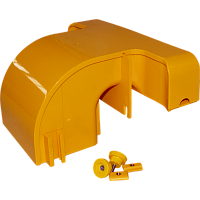 Спуск кабельный под лоток 120 мм с крышкой, желтый | код LAN-OT120-OB | LANMASTER