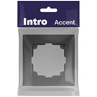 Рамка для розеток и выключателей Intro Accent 6-501-07 на 1 пост, СУ, графит | код Б0063756 | ЭРА