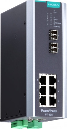 Коммутатор PT-508-SS-LC-48 IEC 61850-3 Ethernet switch, 6 x 10/100BaseT(X), 2 x 100BaseFX SM, LC, 1 x 48 VDC, t:-40/+85C | код 00-06062846 | MOXA