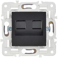 SKANDY Розетка компьютерная двойная RJ45 кат.5E SK-K03Bl черный IEKновинка | код SK-K20-1-K02 | IEK