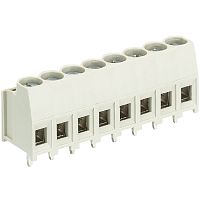 Клемма на печатную плату, подвод кабеля сбоку, 5 полюсов, шаг: 5 мм, винтовая фиксация провода, без маркировки, 300V, 16A, цвет: серый, серия 8191 R | код 25.155.0553.0 | Wieland