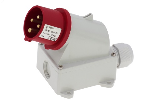 Вилка настенная 16A/400V/3P+E/IP44 | код CA336 | INPIN