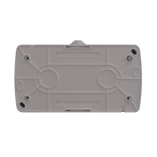 Клио блок наружный горизонтальный: выключатель двухклавишный + розетка с прозрачной крышкой, IP54, с/з, 16А, 220В, серый | код К2239-Gr | Universal фото 2