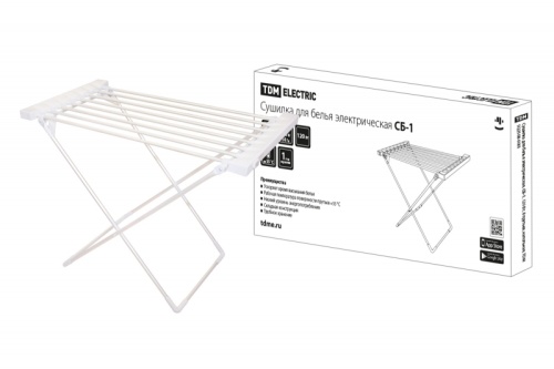 Сушилка для белья электрическая, СБ-1, 120 Вт, 8 прутьев, напольная, TDM | код SQ2508-0001 | TDM