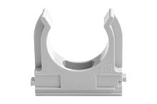 Держатель 25 мм ПВХ серый для труб | код PR.0625 | Промрукав