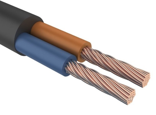Провод ПВС 2х1,5 черный