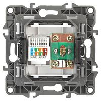 Розетка комбинированная RJ45+TV, Эра12, графит, 12-3110-12 | код Б0027447 | ЭРА