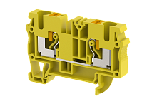 Клемма проходная PUSH-IN 6 мм2, на 2 подключения, желтая PQ6-YELLOW | код 3104010004 | Elmex