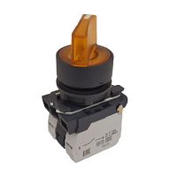 Переключатель КПЕ1110РЛ-220В-желтый-1но+0нз-ручка-фикс-2поз-индикатор-IP40-КЭАЗ | код 354426 | КЭАЗ