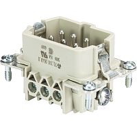 Вилочная контактная вставка REVOS, Size 6, винтовая фиксация, с защитой провода, 6 полюсов + РЕ, 500 V, 16 A, материал контактов: медный сплав, покрытие контактов: олово | код 70.310.0640.0 | Wieland