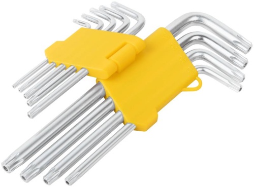 Ключ "звездочки" Т10-Т50 длинный с отверст. в пластик. держателе CrV сталь (уп.9шт) FIT 64026 фото 5