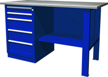 OWB1-50 Верстак с одной тумбой, тумба с 5 ящиками, 1390х686х820 мм | код OWB1-50 | Ombra