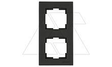 Rita - Рамка 2 поста, вертикальный монтаж, черный мат | код 2220-800-2284 | Mutlusan