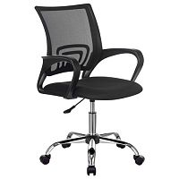 Кресло BRABIX Fly MG-396, с подлокотниками, сетка, хром, черное | код 532086 | BRABIX