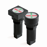 Индикатор положения, штекерное подкл., уст.размер 22/30, круг., крас./жёлт., 24В, | код AC0F23RY24 | DKC