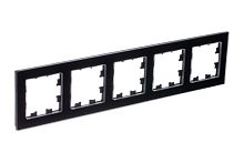 ATLASDESIGN NATURE 5-постовая РАМКА, НАТУРАЛЬНОЕ СТЕКЛО, ЧЕРНЫЙ | код ATN361005 | Systeme Electric