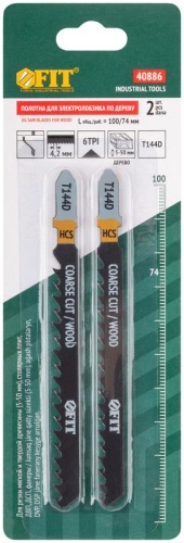 Полотно по дереву HCS разведенные шлифованные зубья 100/74/4.2мм (Т144D) (уп.2шт) FIT 40886 фото 3 Полотно по дереву HCS разведенные шлифованные зубья 100/74/4.2мм (Т144D) (уп.2шт) FIT 40886 фото 3