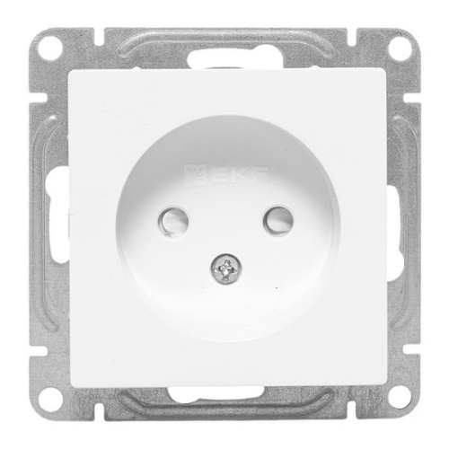 Эпика Механизм розетки 16А без заземления со шторками белый EKF | код UP1-SOW-101 | EKF фото 3