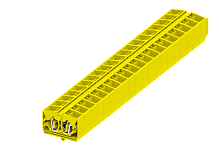 254345 Клемма TB 2-2 проходная фронт. подключение с защелк.ножками, сеч. 2.5мм2, жёлт., шт | код 254345 | SUPU