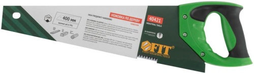 Ножовка по дереву, крупный каленый зуб 5 TPI, 2D заточка, пластиковая прорезиненная ручка 400 мм | код 40421 | FIT фото 3
