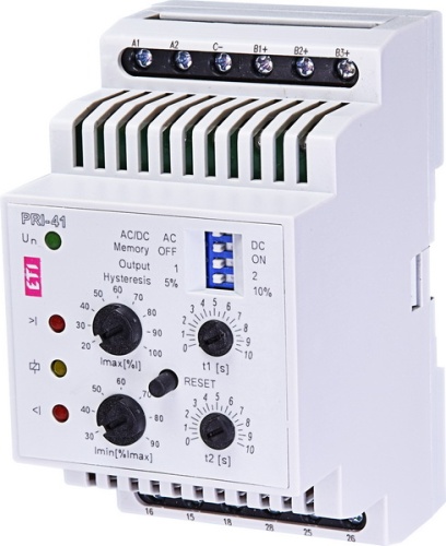 Двухуровневое реле контроля тока PRI-41 24V AC/DC (3 диапазона) (2x16A_AC1) | код 002471840 | ETI