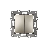 Выключатель двойной, 10АХ-250В, Эра12, шампань,12-1104-04 | код Б0014648 | ЭРА