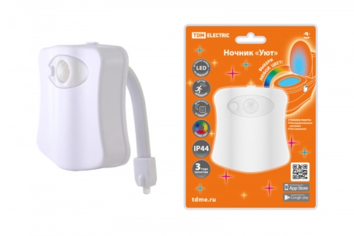 Ночник Уют 0,5 Вт, RGB, дат. движ., 3хААА, TDM | код SQ0357-0124 | TDM Ночник Уют 0,5 Вт, RGB, дат. движ., 3хААА, TDM | код SQ0357-0124 | TDM