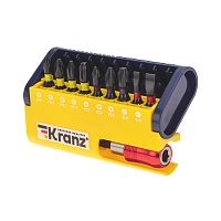 Набор бит с магнитным держателем, пластиковый кейс, 10 шт KRANZ | код KR-92-0466 | KRANZ