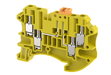 Клемма проходная винтовая 4 мм2, с размыкателем, на 4 подключения, желтая TQK4-2X2-YELLOW | код 1203150004 | Elmex