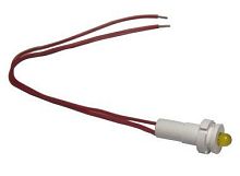 Светодиодная лампа СКЛ-17.3Б-Ж-2-220, желтая, выводы жесткие под пайку, 220В 50Гц/пост., диаметр посадочного отверстия 8мм, УХЛ2.1 | код A8021-80061088 | Каскад-Электро