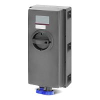 Розетка настенная с мех-ой блокировкой, автоматическим выключателем с теплоэлектромагнитным расцепителем и боковым расположением раз | код DIS50312583M | DKC