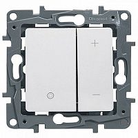 Светорегулятор клавишный ETIKA, 400 Вт, белый | код. 672218 | Legrand