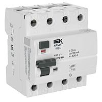 ARMAT ВДТ R10N 4P 25А 30мА тип B IEK | код AR-R10N-4-025B030 | IEK