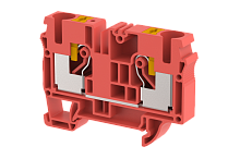 Клемма проходная PUSH-IN 10 мм2, на 2 подключения, красная PQ10-RED | код 3105010002 | Elmex
