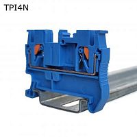 Клемма push-in проходная 2 контакта 4 мм2, синяя | код TPI4N | ПРОВЕНТО