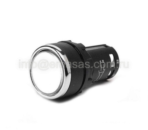 Кнопка моноблочная круглая без фиксации, белая (1Н3), MB200DB | код MB200DB | EMAS