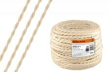 Ретро провод Эко 2х2.5 витой ГОСТ бежевый (бухта 20м) | код SQ2801-0212 | РЭМЗ ТМ