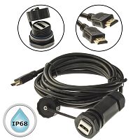 Разъём герметичный SZC M25HDMIZ1 -2.0G-1.5M, 18 Гб/с | код 107918 | SZC